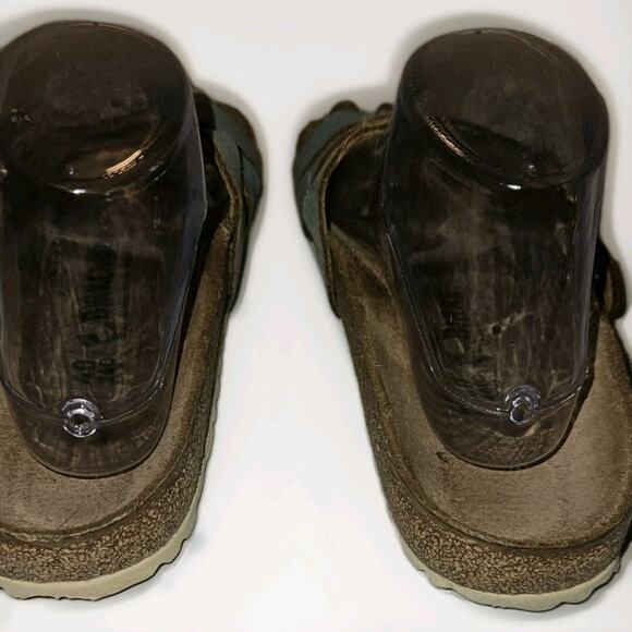 Birkenstock Yao Balance Washed Metallic Aqua Suede Size 40 W9 M7 Narrow